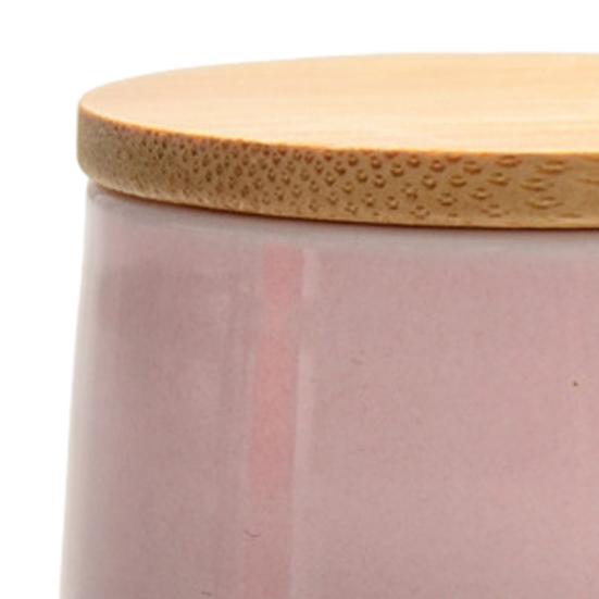 Ceramic Tea Canister with Bamboo Lid Airtight Tea Herb Storage Jar 20g Capacity Spice Box Case Organizer for Coffee Beans Cosmetics