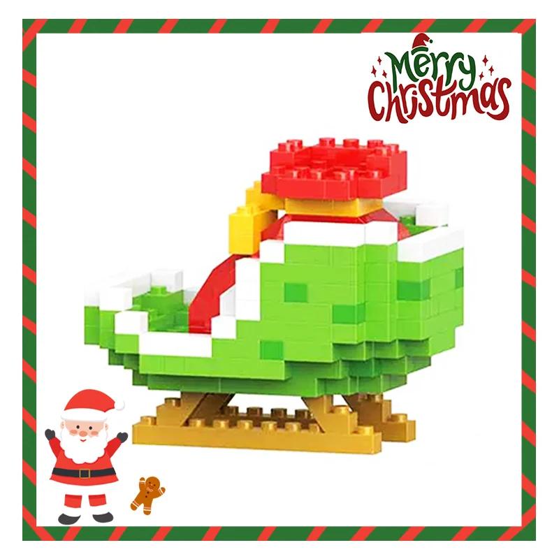 

Нетоксичные рождественские подарки Серия строительных блоков Санта-Клаус Олень Головоломка Собираемые кубики Настольное украшение Игрушки Для ребенка Рождественский подарок