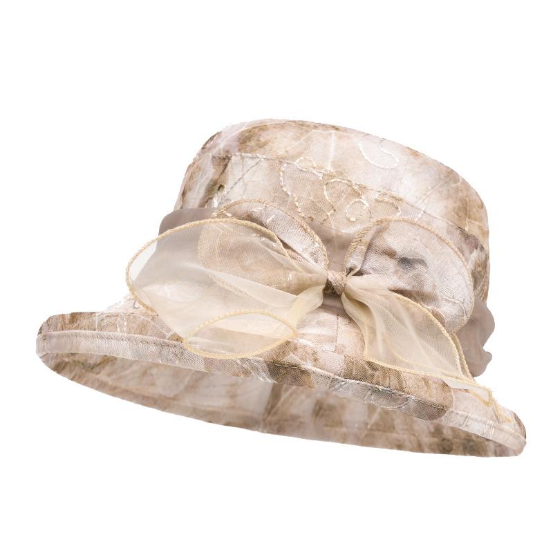 Women's Bow Fisherman Hat Mother Hat Summer Breathable Travel Sun Hat Basin Hat