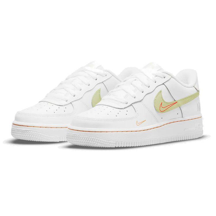 Nike Air Force 1 LV8 Leather Classic Casual Non-Slip Shock Absorbing Durable Low-Top Sneakers Kids Sneakers White Green DN8000-100