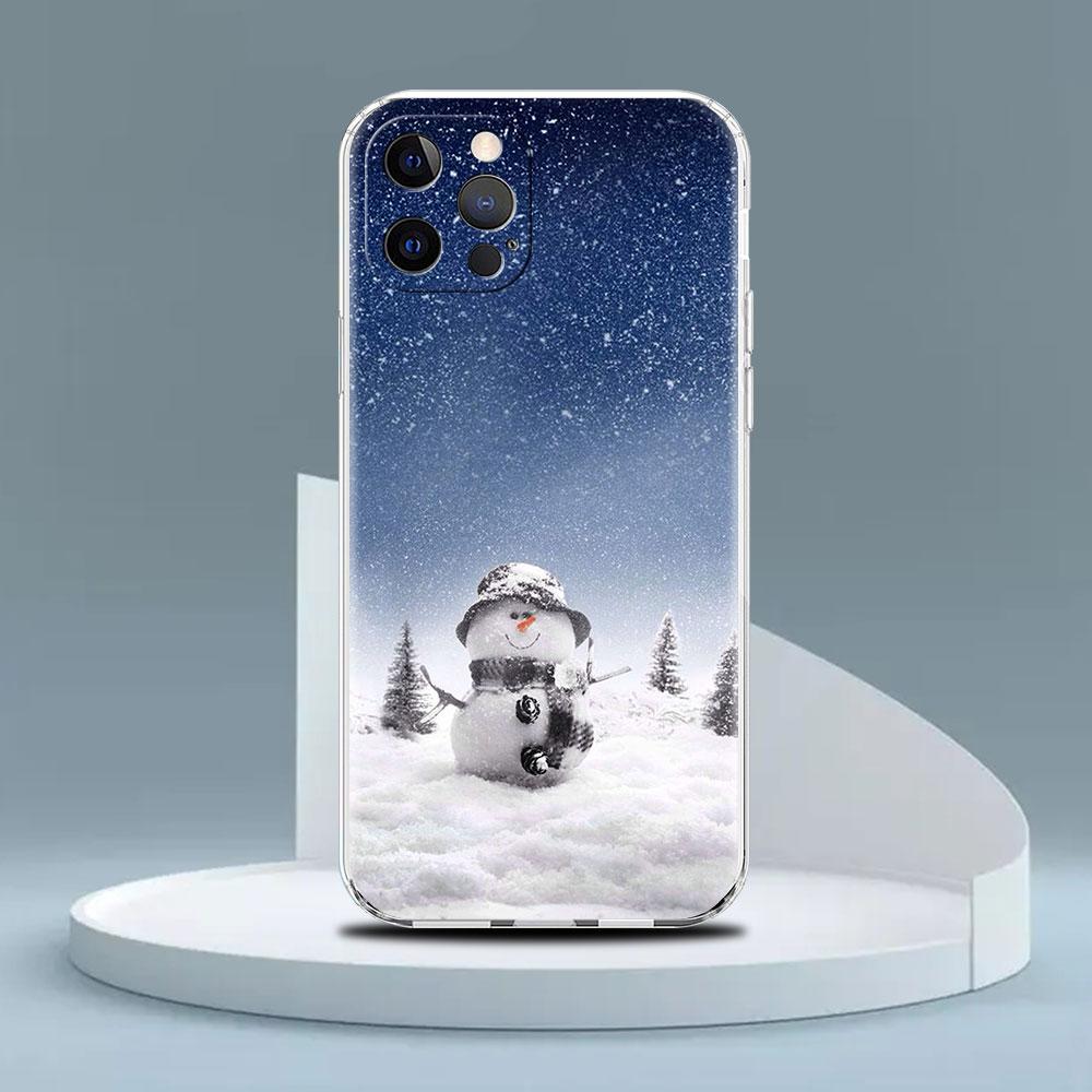 Snowflake Snow Christmas Clear Case For Apple iPhone 11 14 13 Pro 12  7 8 Plus SE 2022 XR X XS Max 6 6S Silicone Phone Cover
