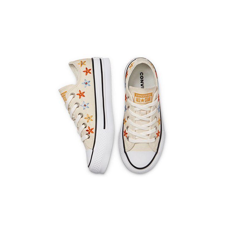 Converse Chuck Taylor All Star Low Top Canvas Shoes Kids Sneakers Light-Yellow Multicolor 671105C
