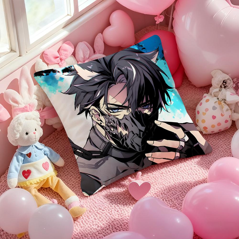 Anime Wriothesley Cushion Cover Pattern Printed Pillowcase for Living Room Sofa Cushion Cover & Bedroom Decor