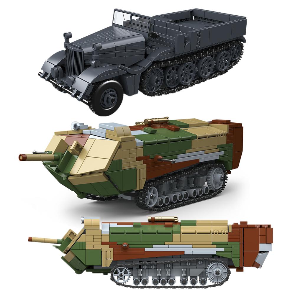 World War Army Military Soldiers Saint-Chamond Heavy Tank Model Building Blocks Bricks Toys For Children