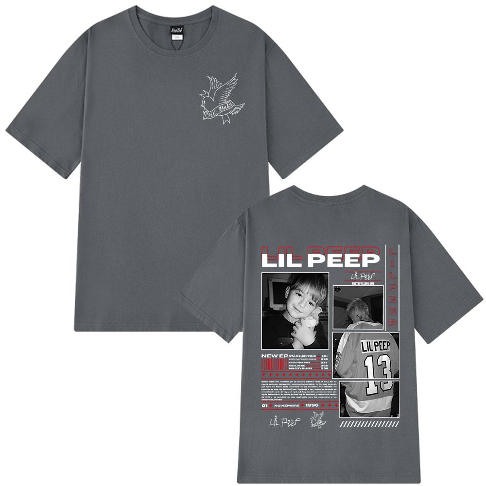 Rapper Lil Peep Crybaby Hellboy 2025 T-shirt Vintage Hip Hop T Shirt Men Women Clothing Cotton Oversized Short Sleeve T-Shirts