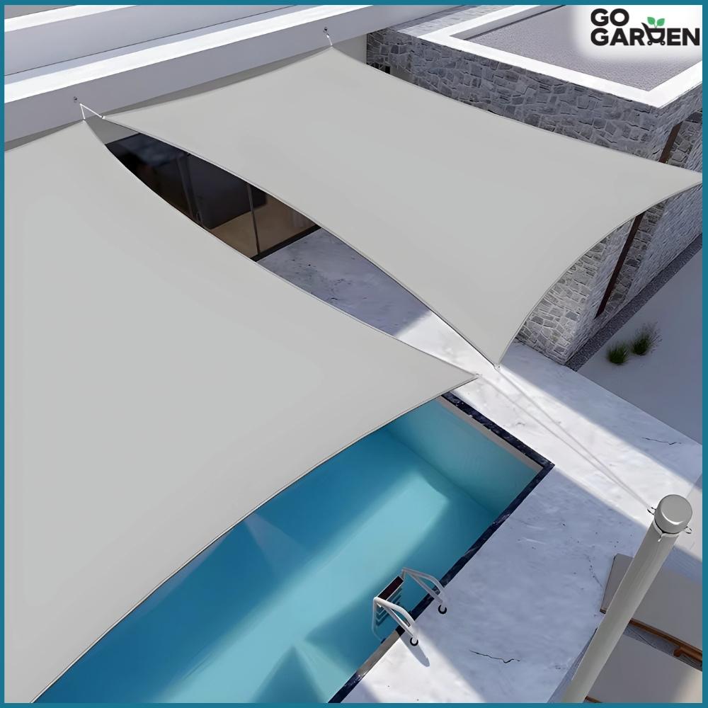 Shade sail, UV sun protection material, graphite, garden canopy, 3x2m