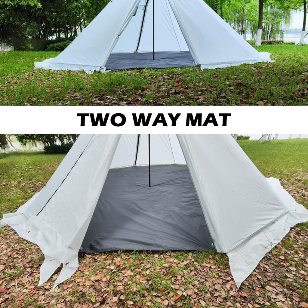 TRIWONDER Hexagonal Tarp Ground Sheet, Hexa One-Pole Tent, Waterproof Tent Sheet, Sunshade, Camping Footprint, Picnic Mat, Hammock Awning (Gray - XL)