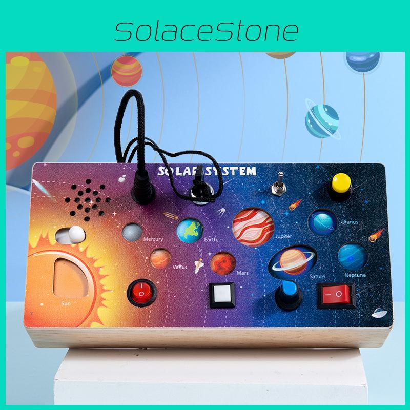 Wooden Solar System Busy Light Circuit Board Educational Toy For Early Learning