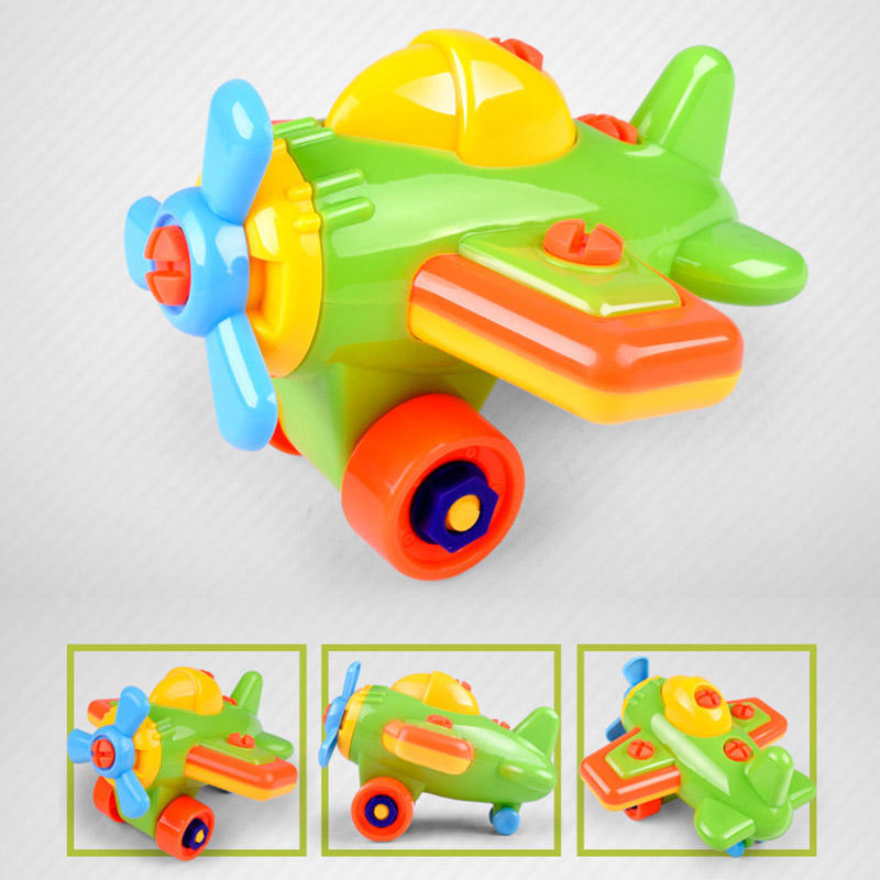 Children DIY Disassembling Plane Car Building Blocks Model Tool with Screwdriver Assembled