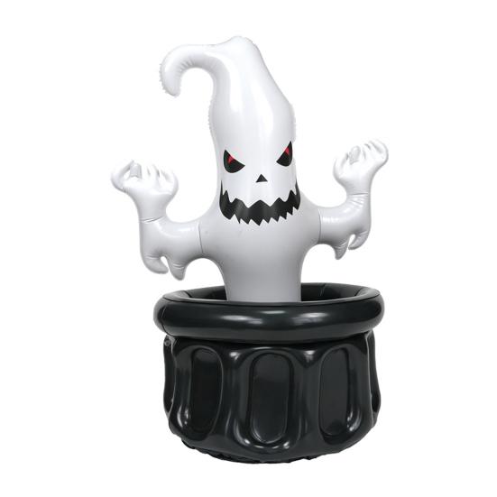 Inflatable Ghost Ice Bucket, Halloween Party Drink Tub, White Ghost Beverage Cooler for Decor, Outdoor Picnic Storage