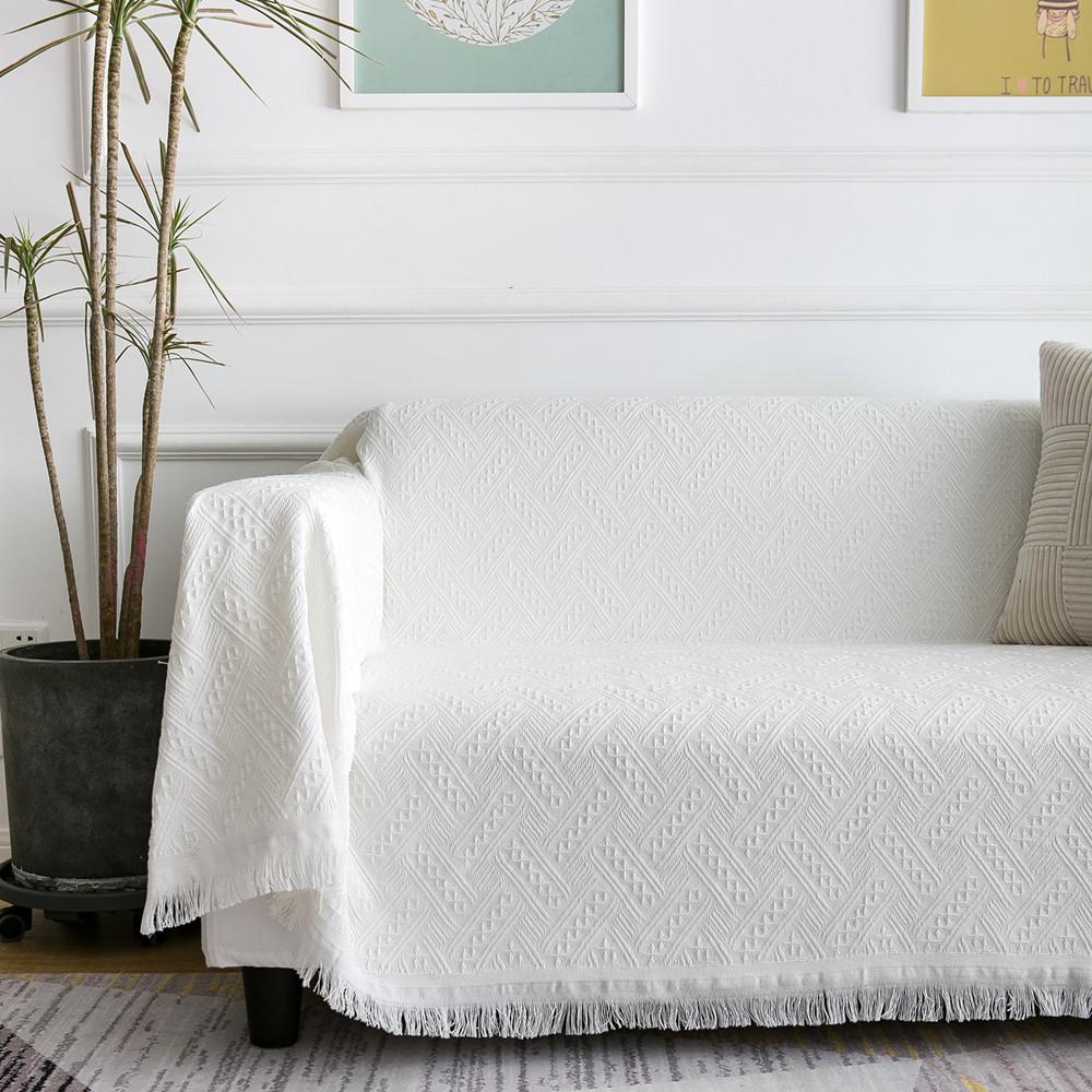 Simple and Suitable for All Seasons, Herringbone Grid, Lazy Sofa Towel, Outdoor Camping Blanket, Sofa Mat, Tablecloth