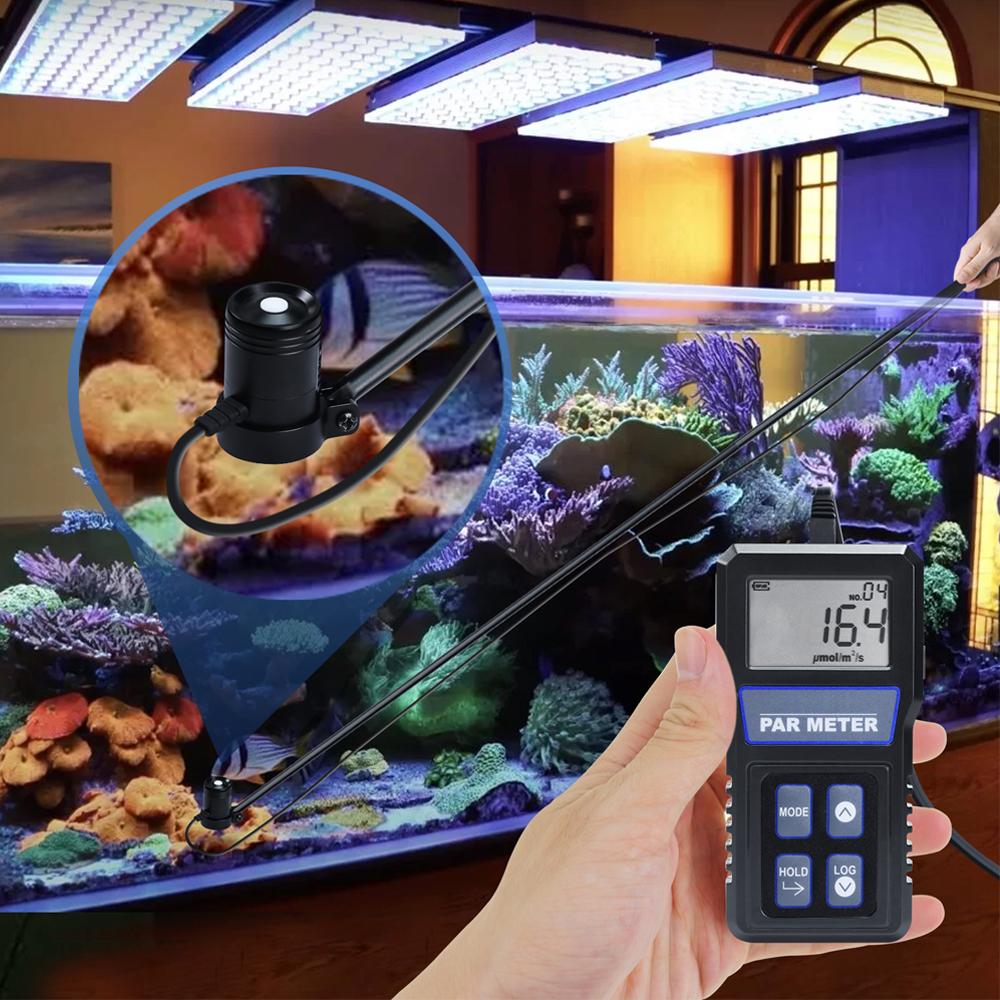 Advanced Quantumn PAR Meter Light Full-Spectrum PPFD Sensor Data Logger for Grow Light Greenhouse Grow Room Plants Indoor Outdoo