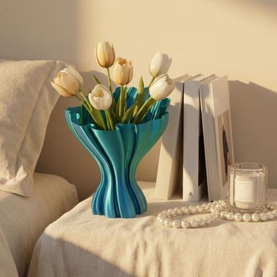 Vasi Stampati 3D, Elegante Vaso Pieghettato, Portafiori Minimalisti Intrecciati, Vasi per Fiori Stile Nordico, Decorazione per Tavolo & Scaffale Ufficio