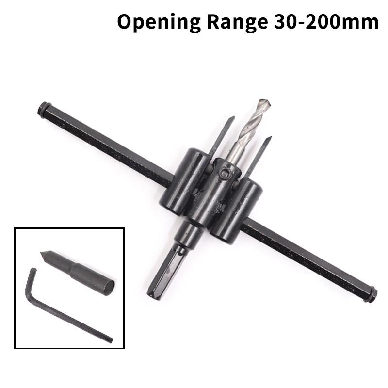 Adjustable Circle Hole Saw Cutter Drill Bit Burr Free Cutting Tool for Door Lock Hole Opening Installation Works
