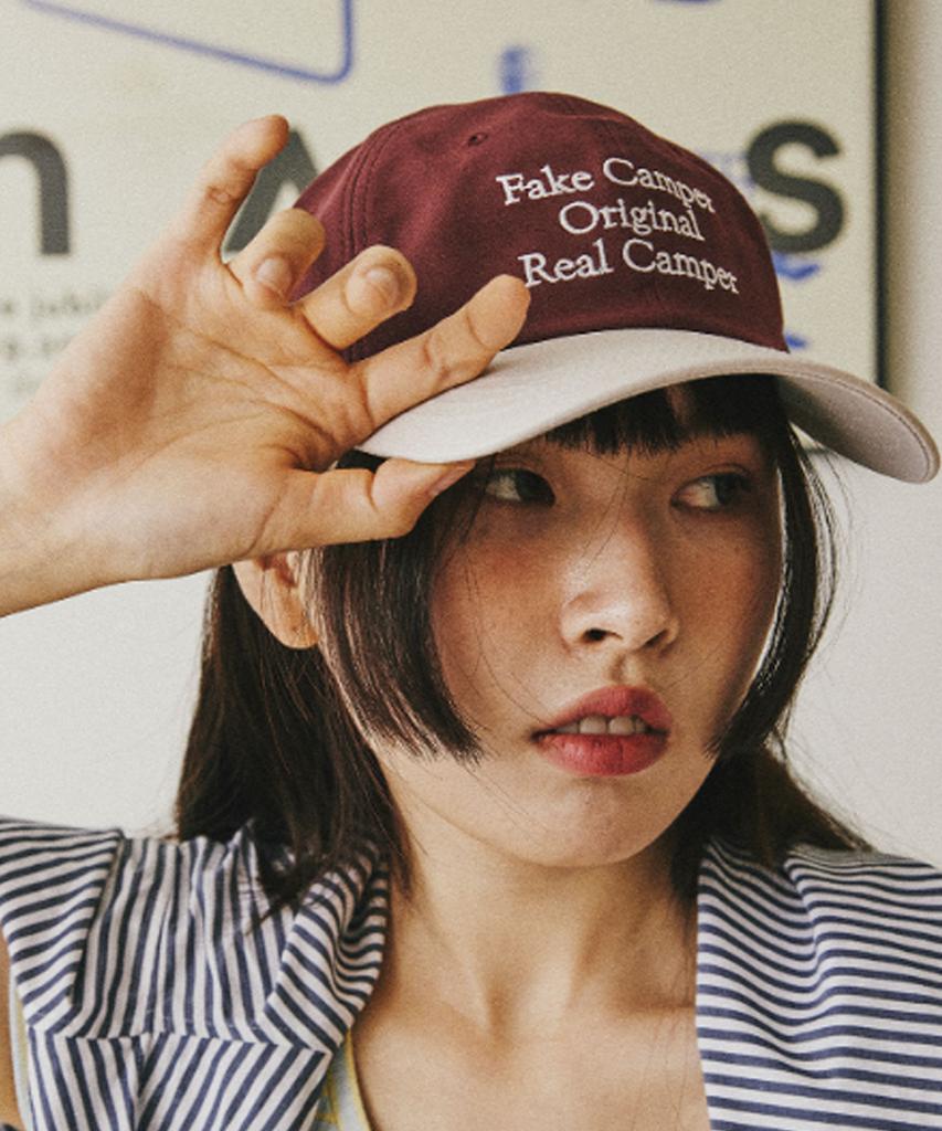 FAKE CAMPER Original Two-Tone Camp Ball Cap [Wine]