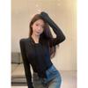Autumn and Winter T-shirt Bottoming Shirt for Women Slim Fashionable and Versatile Short Top