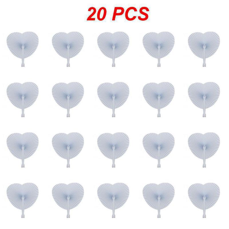 30/20/12PCS White Folding Paper Fan Anniversary Holiday Birthday Weddings Party Decor Guest Gift Souvenirs Home Decor Crafts Fan