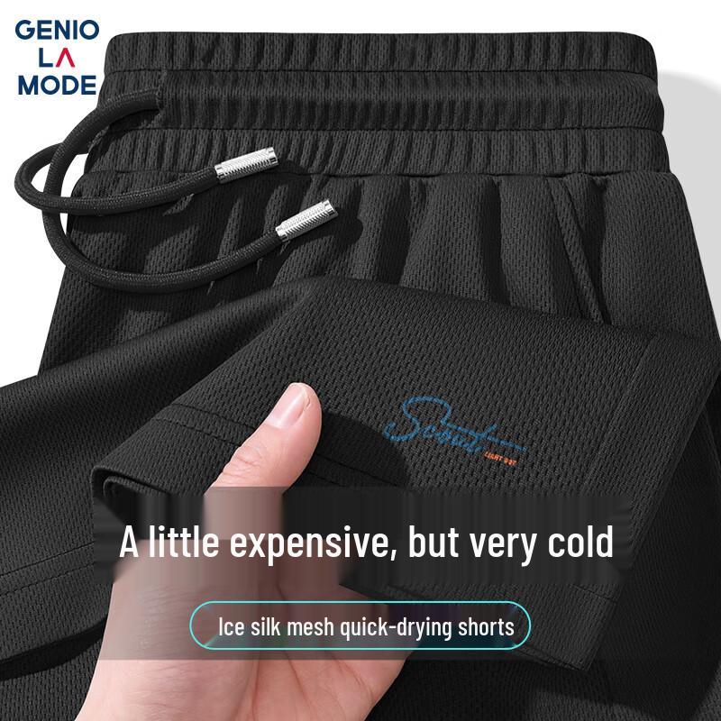 

Мужские пляжные шорты GENIOLAMODE из ледяного шелка, быстросохнущие, с сетчатыми вставками L