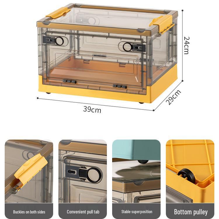 Large Outdoor Portable Transparent Foldable Storage Box for Clothes, Toys, Snacks, Books - Dustproof and Ideal for Home Use.