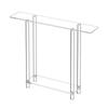Acrylic Console Table, 2 Tiers Narrow Side Desk with Bottom Open Storage, Modern Rectangle Acrylic End Table, Transparent Entry Desk for Foyer,