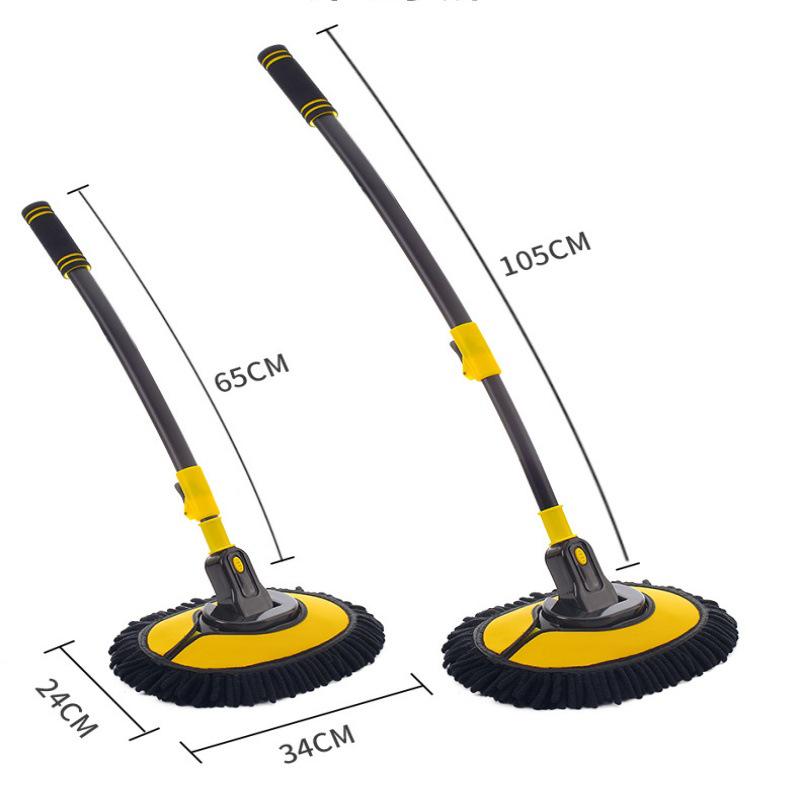 Retractable Car Wash Brush with Curved Rod - Soft Bristles for Scratch-Free Cleaning