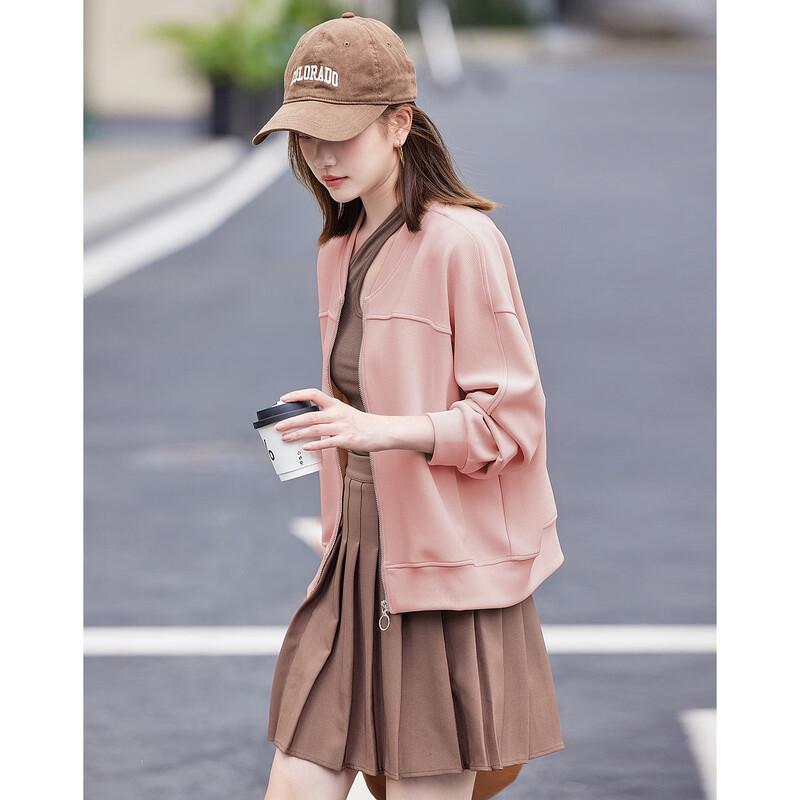 Demana Women s V-neck Lightweight Baseball Jacket M