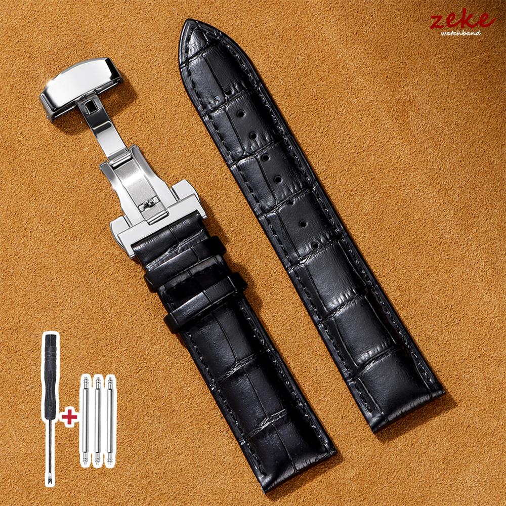 Weiche Uhrenarmbänder aus Rindsleder mit Butterfly-Verschluss Armband 12/13/14/15/16/17/18/19/20/21/22/23/24mm Ersatz-Armbanduhrband