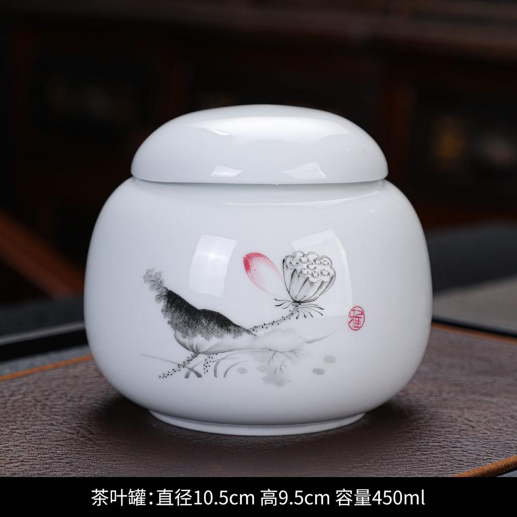 Creative Retro Tea Canister Ceramic Sealed Tea Storage Jar Moisture-proof Coffee Sugar Nuts Food Storage Jar Home Decor Jars