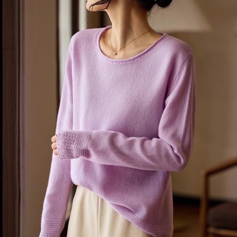 Women's Cashmere Sweater Qinghe Cashmere 30% Cashmere 70% Wool Autumn and Winter Pullover Warm and Fashionable