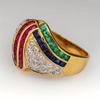 Synthetic Zirconia Ring Gold Cocktail Ring Ladies Birthday Party Gift Ring