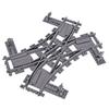 City Trains Left and Right Points Flexible Switch Railway Crossing Tracks Rails Forked Straight Curved Building Block Bricks Toy