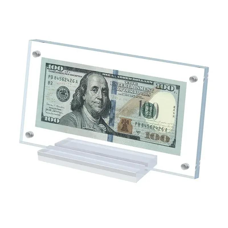 

Banknote Display Frame Transparent Currency Collectible Holder Picture Dollar Frame Desk Decor Picture Ticket Protector Showcase