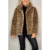 2024 Winter New Foreign Trade Women's Jacket, Best-Selling Fashionable Leopard Print Lapel Faux Fur Wool Top