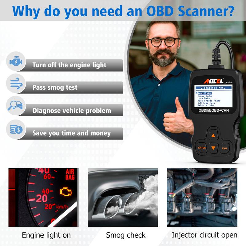 Ancel AD310 Car Full OBD2 Diagnostic Tools OBD 2 Automotive Professional Code Reader Scanner Check Engine Auto OBD Ll Scanner