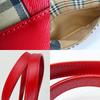 Used BURBERRY Handbag canvas/leather Red beige Nova Check