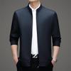 Men's Mulberry Silk Jacket: Middle-aged Casual Thin Top, Spring/Autumn, Loose Stand Collar for Elderly Fathers