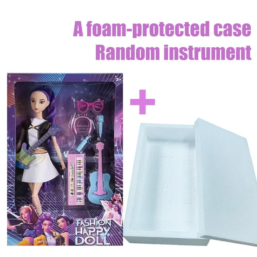 3Pcs Demon Hunters Trendy Girl Group Articulated Dolls with Instrument Accessories Girl Toys Kids  Birthday Holiday Gifts