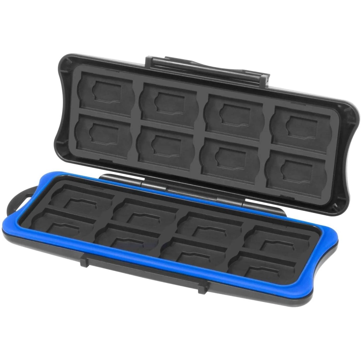 

Чехол для хранения игровых карт Switch с 16 слотами для игровых карт и 16 держателями Micro SD для Nintendo Switch 9*3.5*22cm чёрный/синий