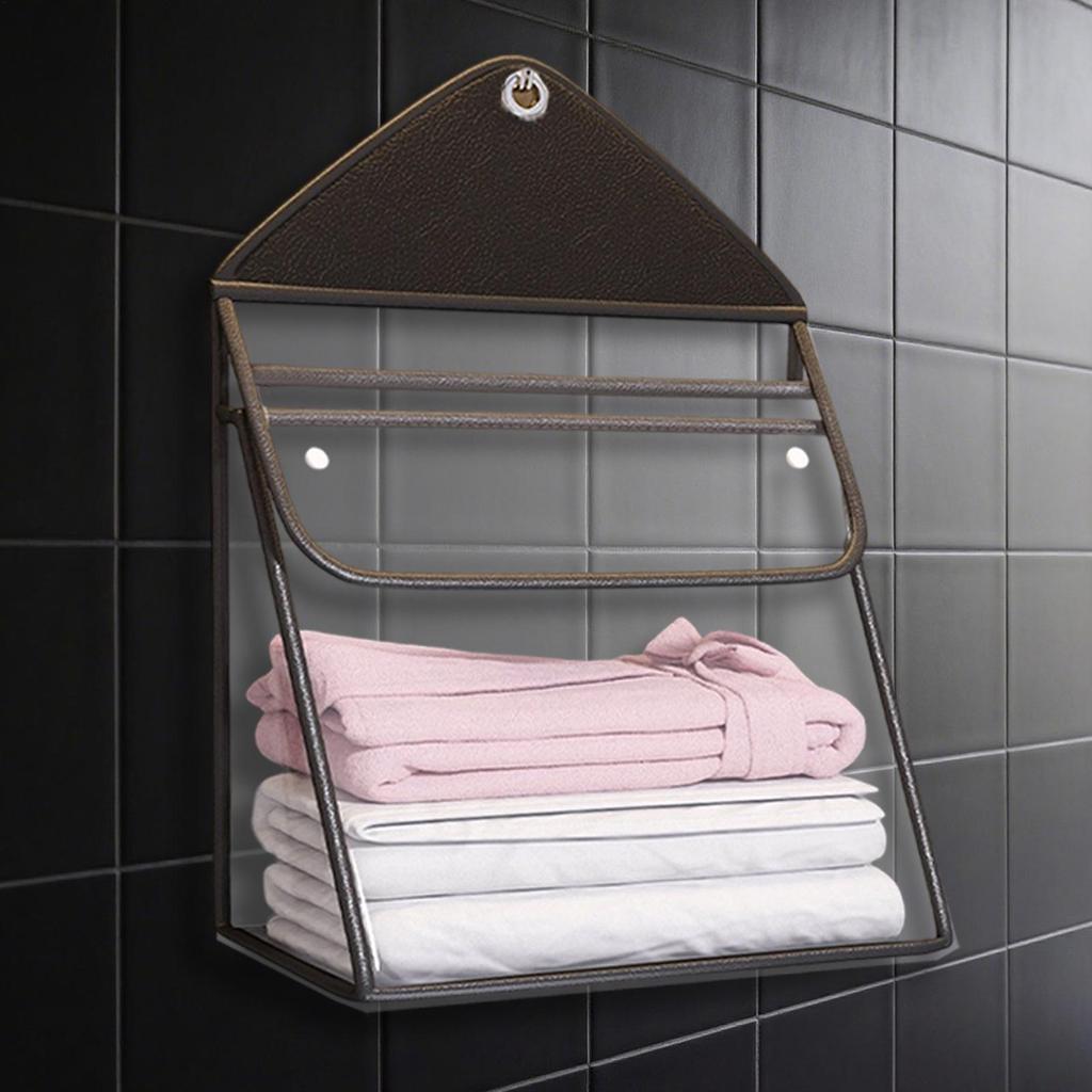 Door Laundry Hamper Bathroom Storage Bag Clear PVC Waterproof Bag With Touchscreen Phone Pouch For Bedroom Nursery Dormitory RV
