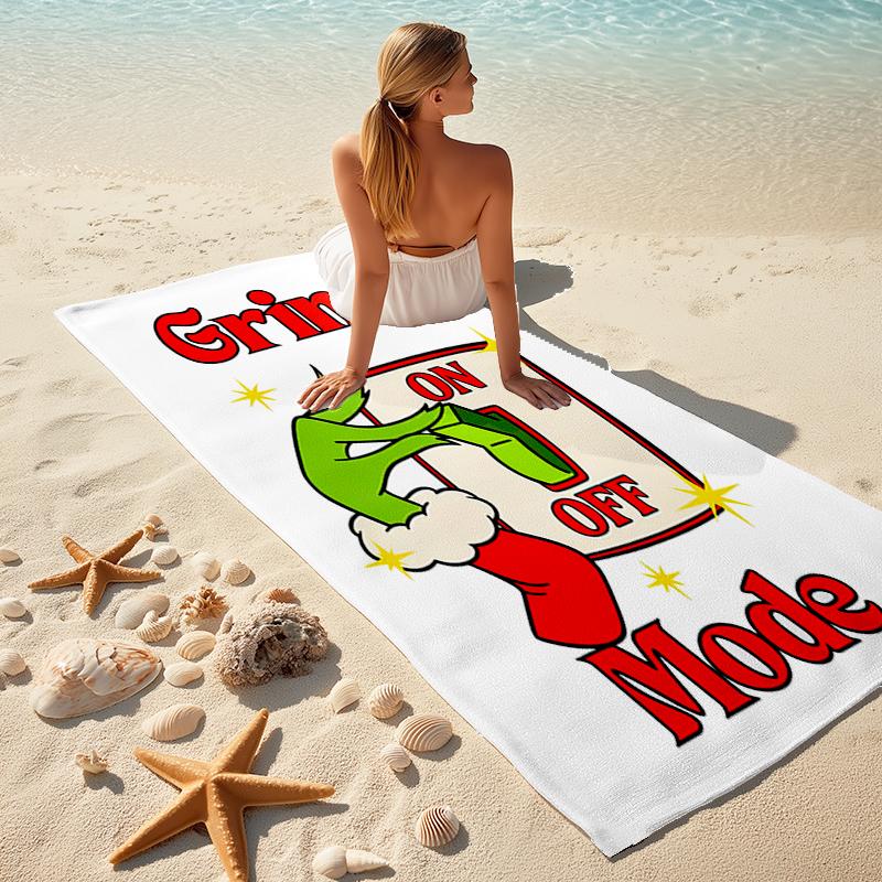 Grinch beach towel Outdoor camping Beach towel for vacation swim Outdoor pool Absorbent bath towel