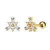 16G Zircon Micro-Inlaid Stainless Steel Cartilage Stud Earrings for Women - Trendy and Sleek Design