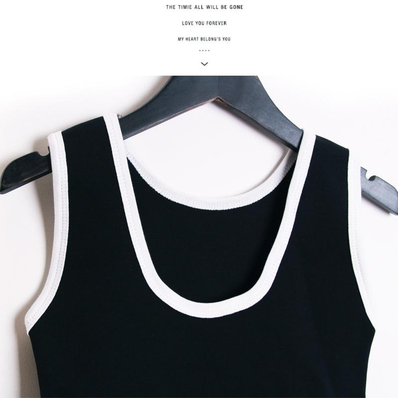 Women's Scoop Neck Sleeveless Tank Top Slim Camisole Summer Cotton Solid Color Casual Layering Basic Daily Undershirt Vest