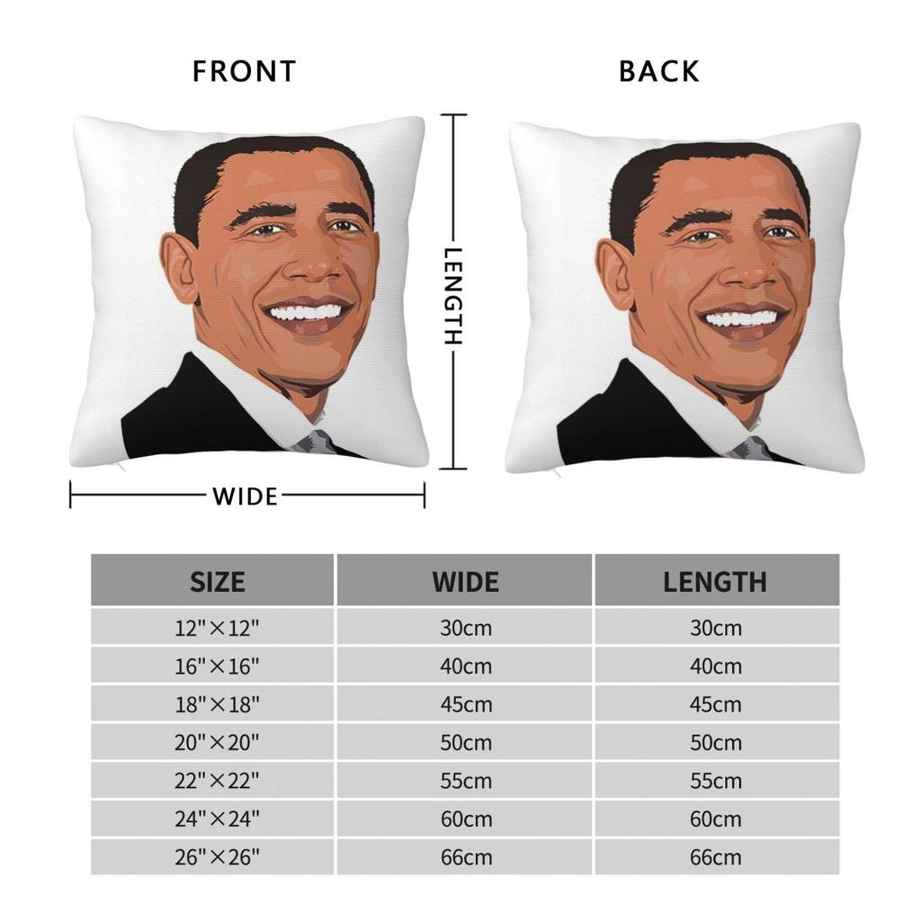 Barack Obama President Square Pillowcase Cushion Cover Pillow Case Throw Pillow Cover for Home Bedroom Car
