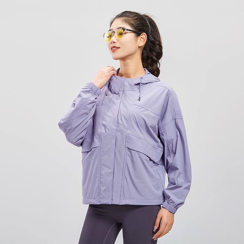 New sunscreen clothing women's UV protection upf10 + breathable outdoor sunscreen clothing light and thin hooded jacket