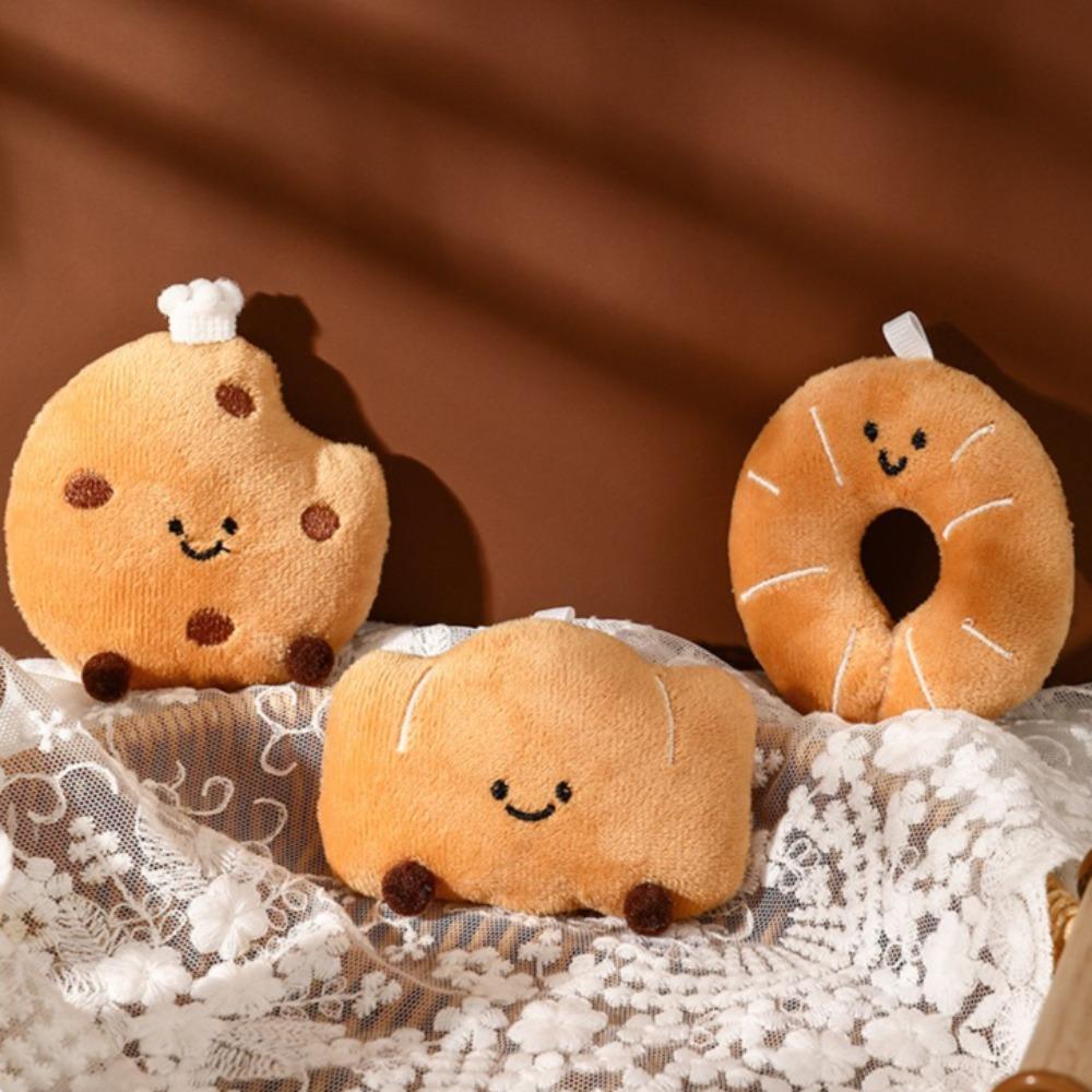 Creative Food Plush Keychains Cute Pendant Kawaii Keychain Girls Cartoon Doll Plush Toy Doll Bread Backpack Decoration Gifts