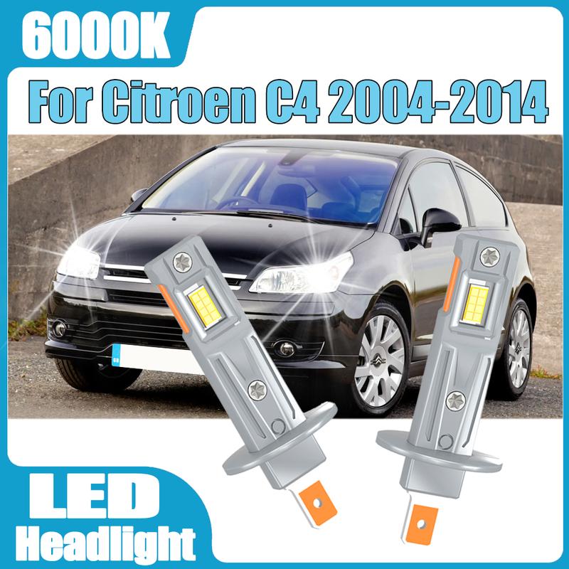 

2PCS 30000LM 3570 CSP Chips Car LED Headlight 6000K White For Citroen C4 2004 2005 2006 2007 2008 2009 2010 2011 2012 2013 2014 H1