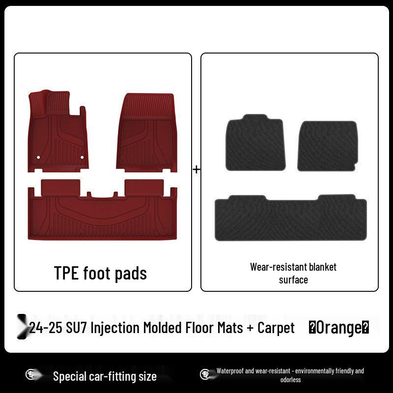 Eco-Friendly, Odorless, Waterproof TPE Floor Mats for 24-25 Xiaomi SU7