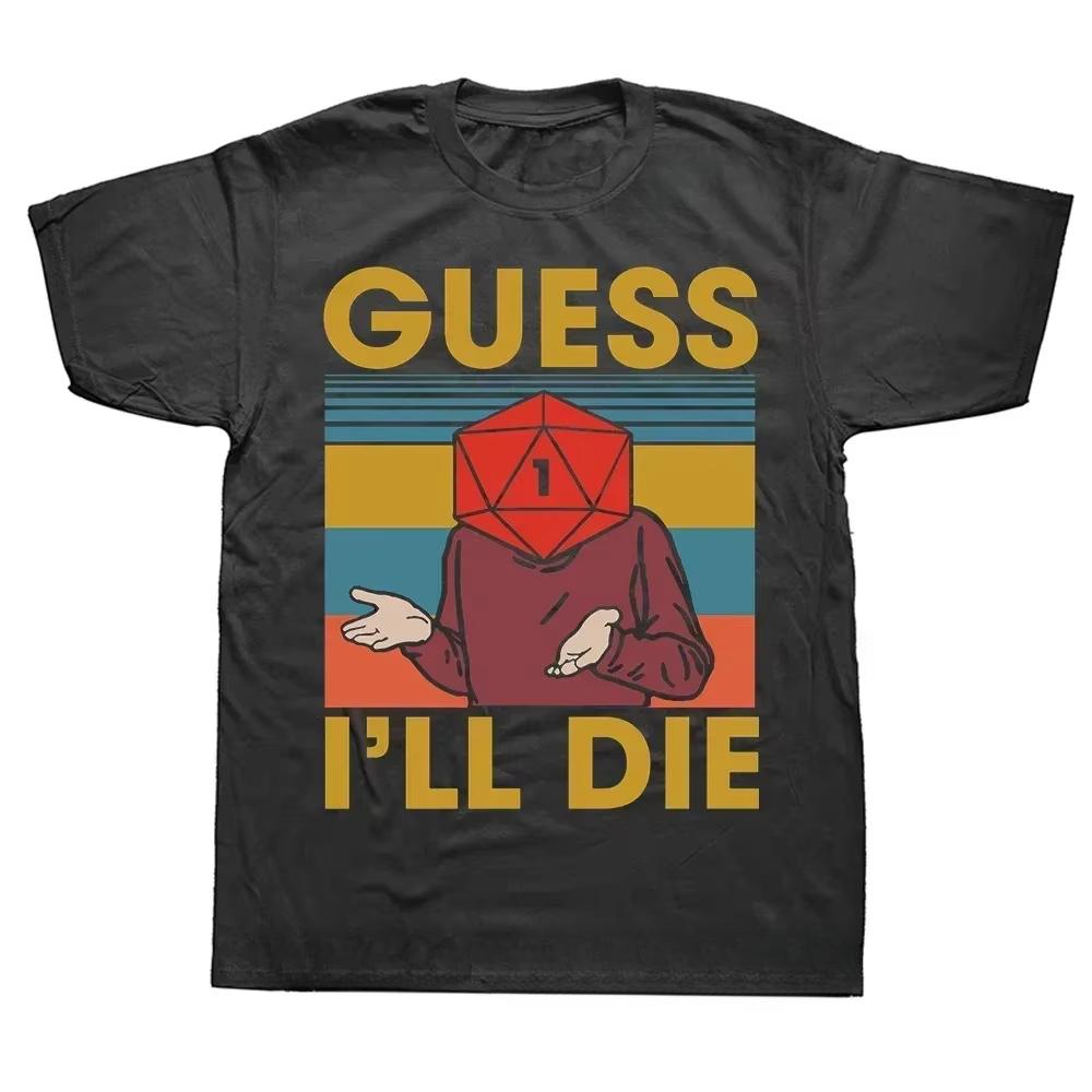 Retro Dice Head Guess I ll Die D20 T-shirt S