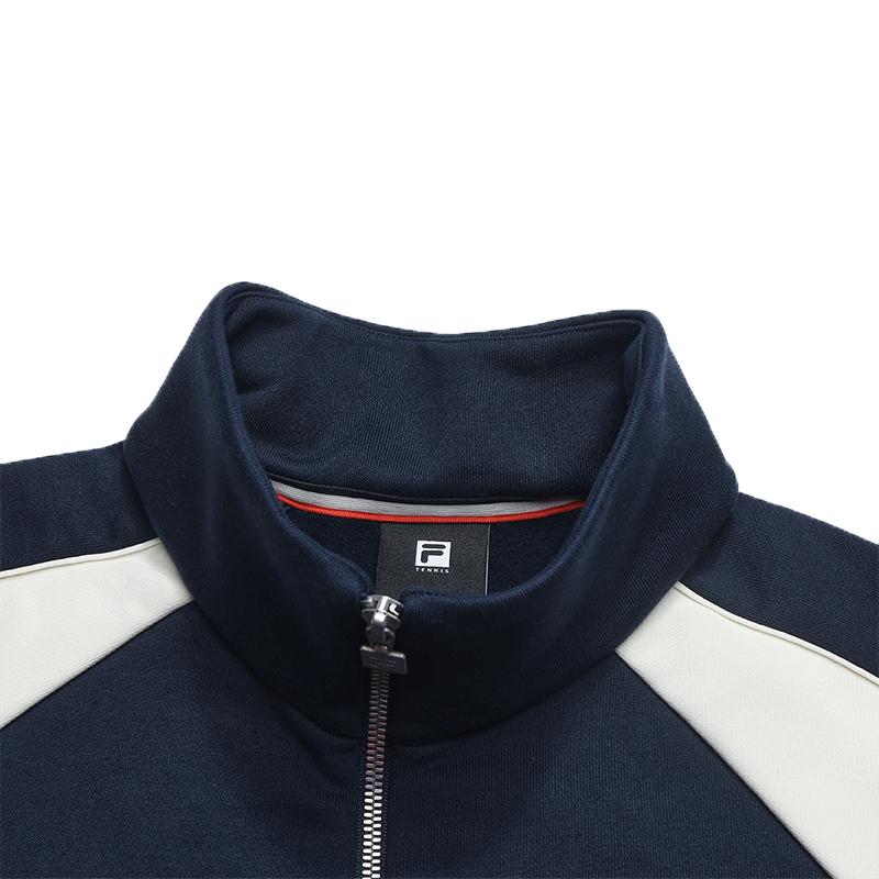Fila Tennis Classic Retro Sports Casual Tennis Trend Comfortable Versatile Loose Knit Jacket Men Jacket Blue A11M543510FBU