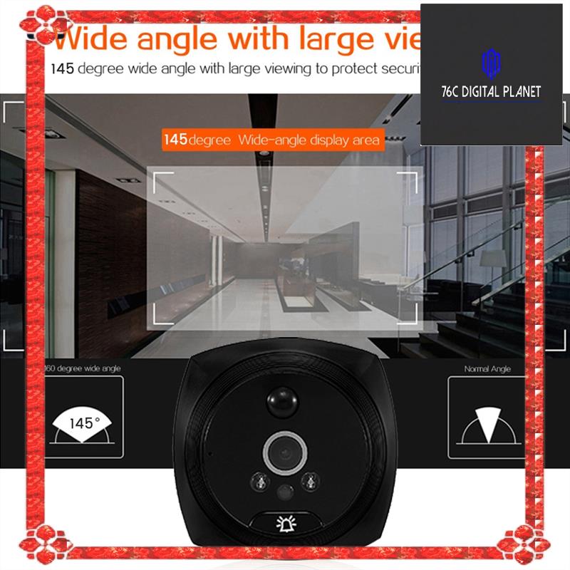 1Set PIR Door Eye Electronic Peephole Door Camera Viewer 4.5 Inch LCD Screen Digital Doorbell Silver argento